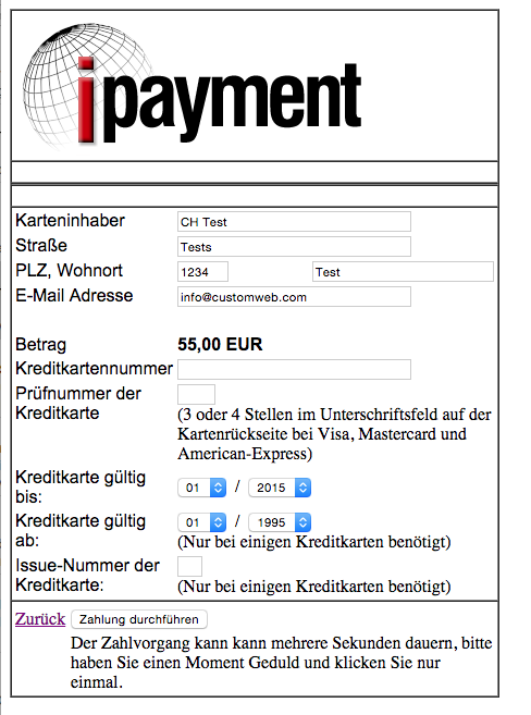 Customweb Gmbh Xt Commerce 4 5 Und 6 Ipayment Payment Plugin