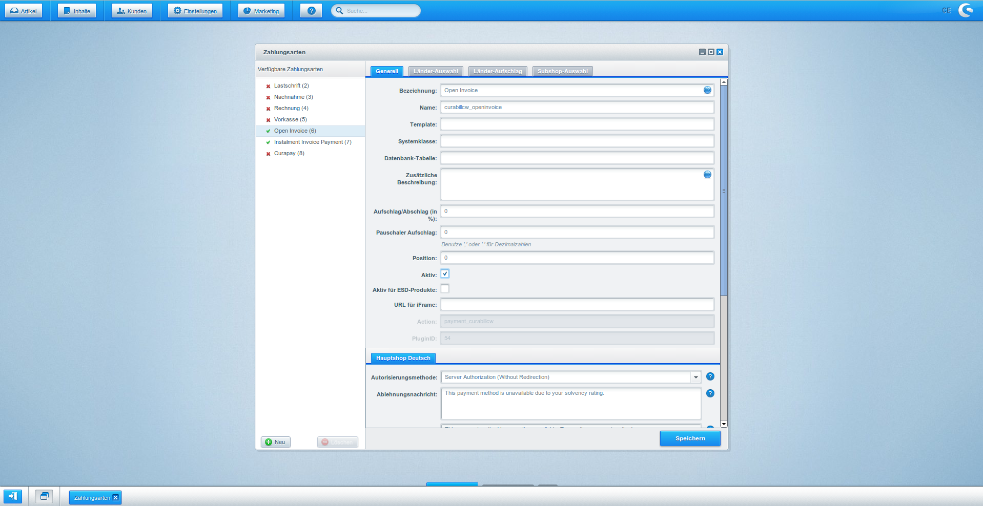 Customweb Gmbh Shopware Curabill Zahlungs Plugin