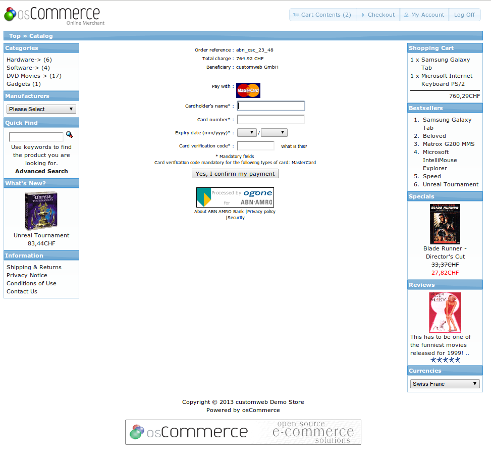Customweb Gmbh Oscommerce 2 X Abn Amro Internetkassa Payment Module